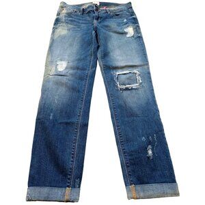 Sneak Peak Like New Boyfriend Denim Jeans Cute Stylish Patches and Rips Size 5